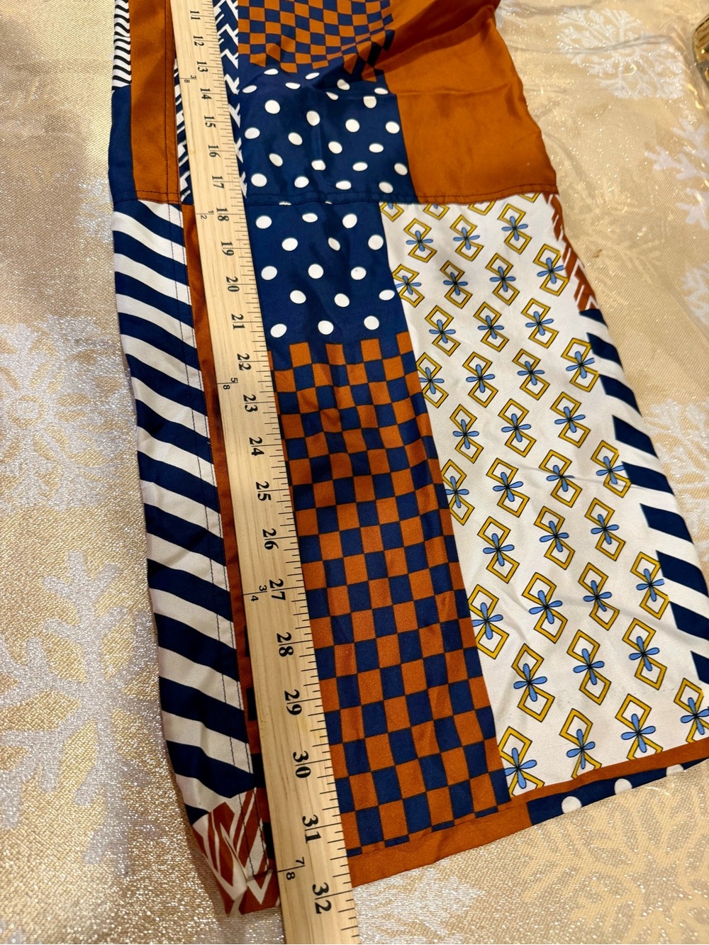 Tory Burch Patchwork Cargo Pants in Navy, Mustard & Rust - Picture 10 of 11